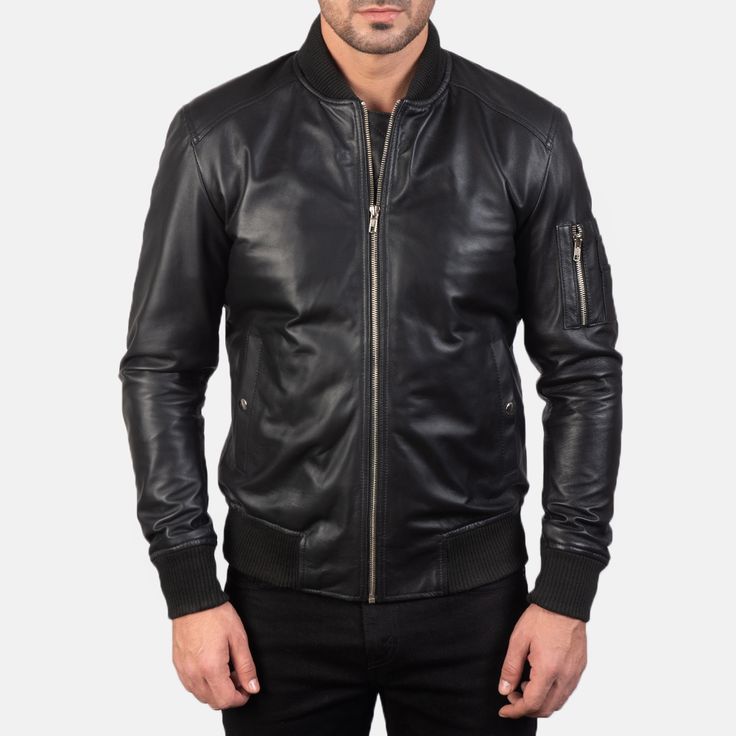 Brad Pitt Inspired Classic Leather Bomber Jacket

