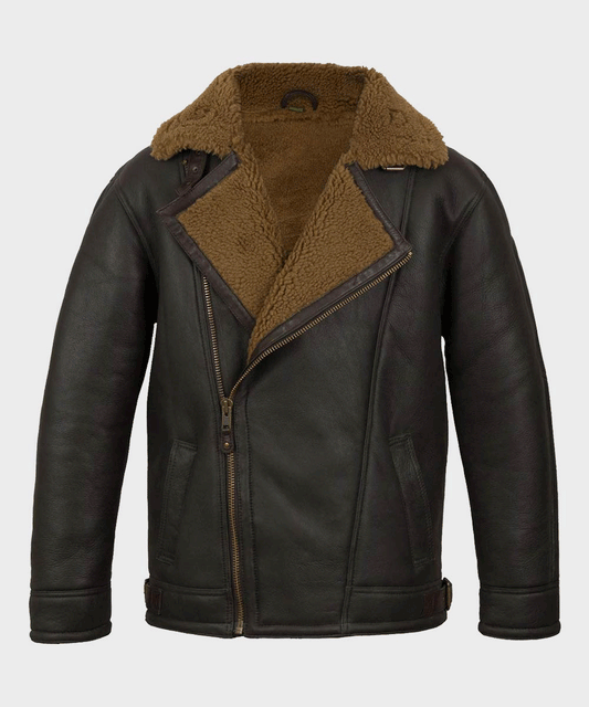 Classic Anderson Black Sheepskin Shearling Leather Jacket