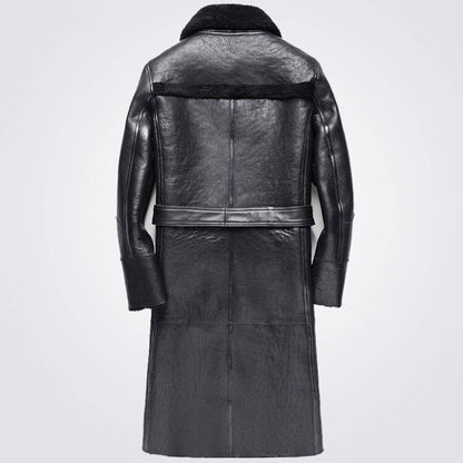 Men's Authentic Double-Breasted Sheepskin Trench Coat