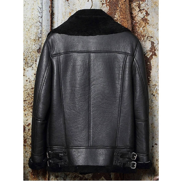 Men's B3 Classic Shearling Sheepskin Motorcycle Leather Jacket