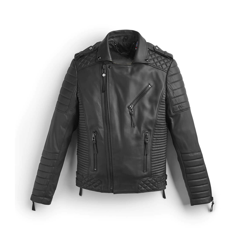 Men's Classic Black Motorcycle Riding Jacket