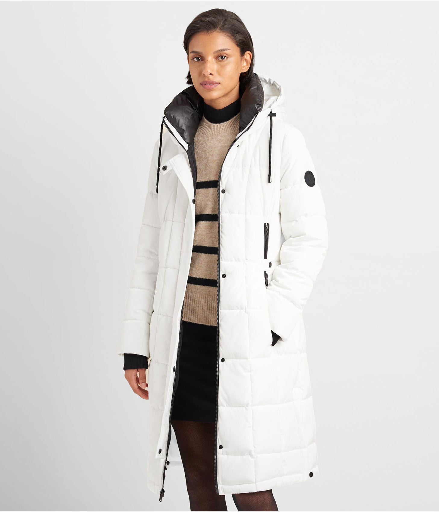 Women's Puffer Trench Coat In White