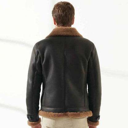  Premium Black Leather Shearling Jacket