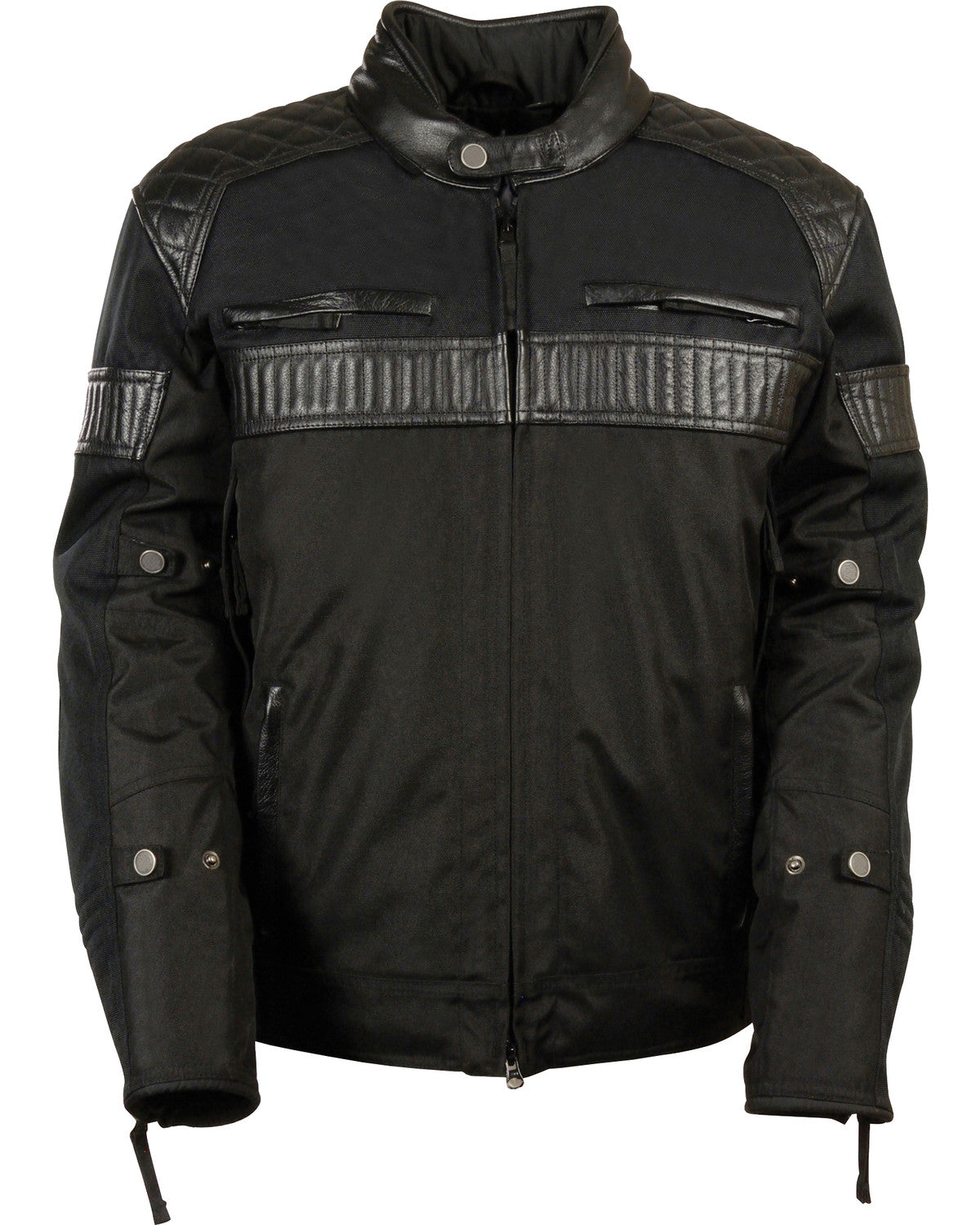 Men's Black Textile Scooter Riding Motorbike Jacket