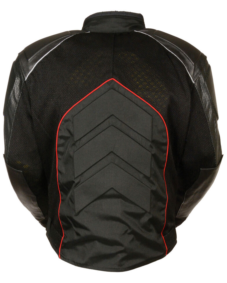 Men's Combo Leather Textile Mesh Racer Jacket