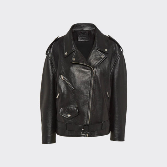 Black Women's Leather Biker Jacket