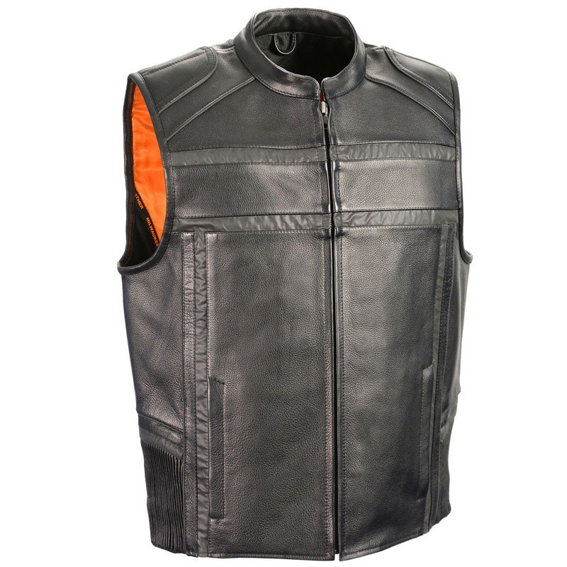 Men's Reflective Band & Piping Zip Front Vest