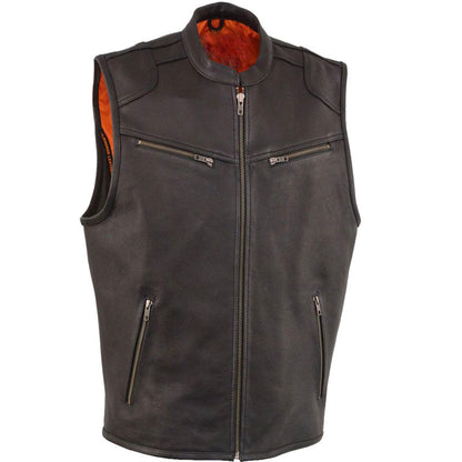 Black Cool Tec Leather Vest