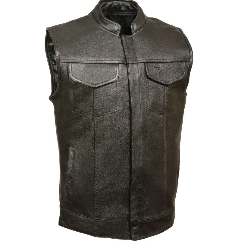 BLACK OPEN NECK CLUB STYLE VEST