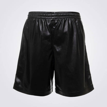 Stylish Black Leather Bermuda Shorts for Men - Urban Comfort