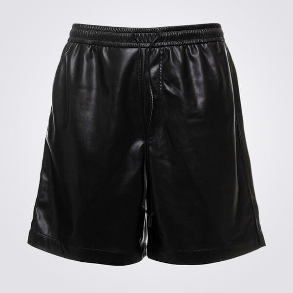 Stylish Black Leather Bermuda Shorts for Men - Urban Comfort