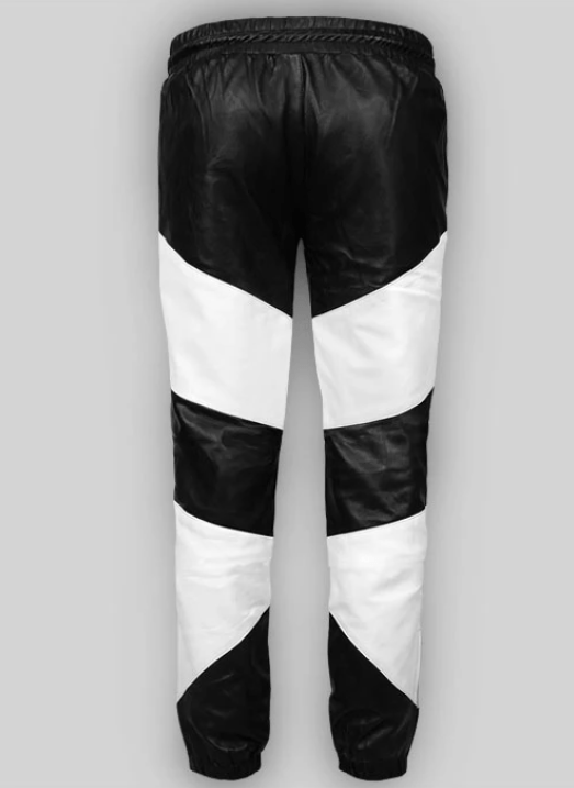 Premium Men's Leather Pants in Black & White - Modern Style