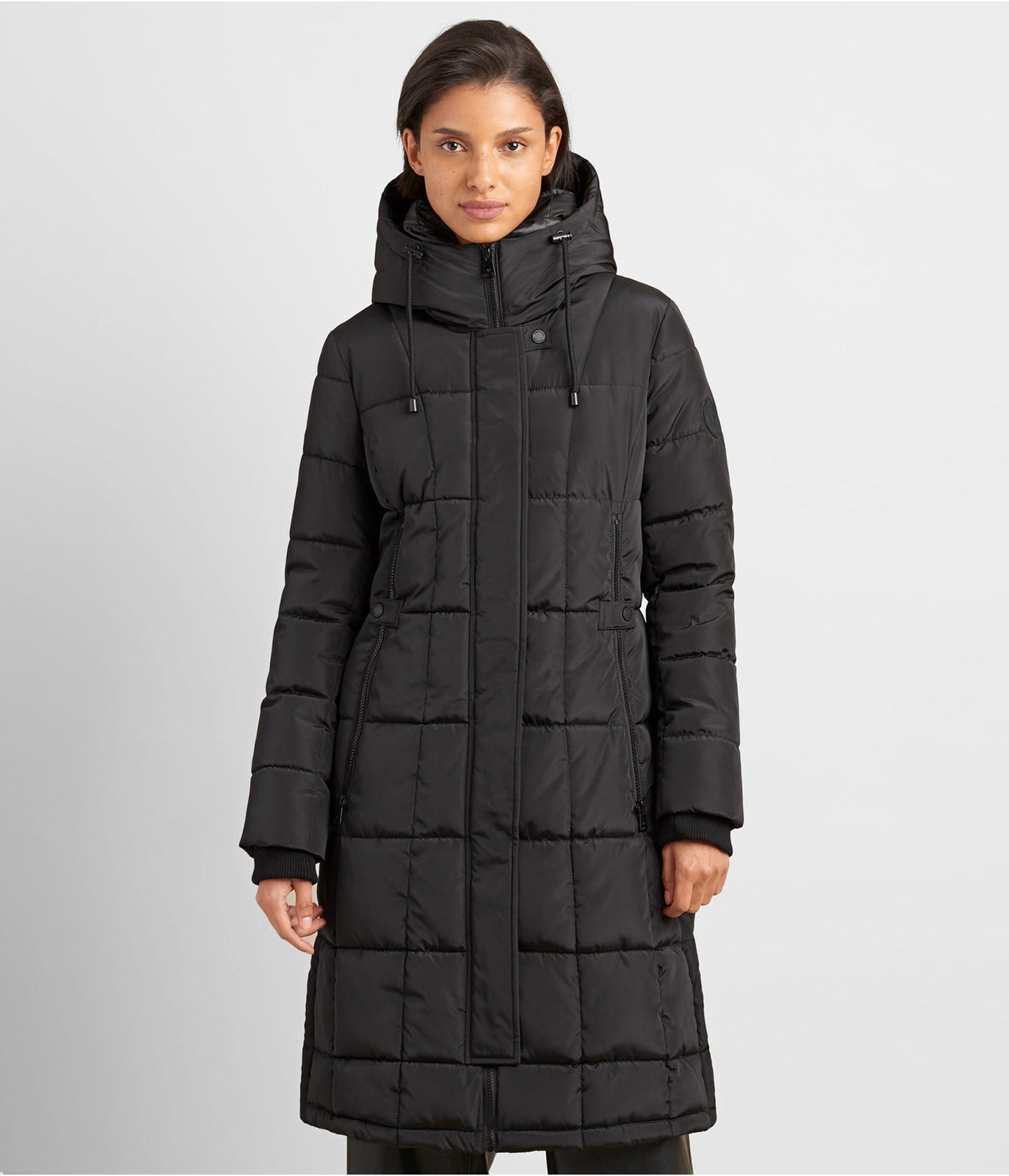 Women's Puffer Trench Coat In Black