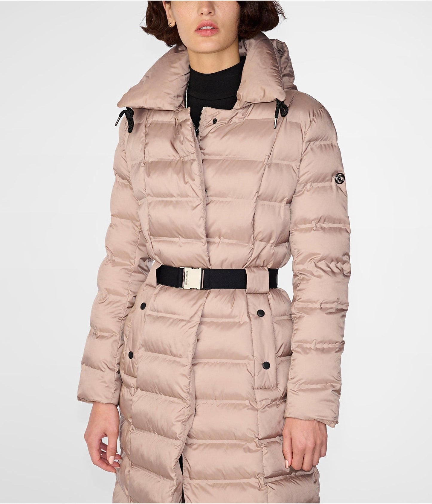 Women's Puffer Trench Coat in Tea Pink