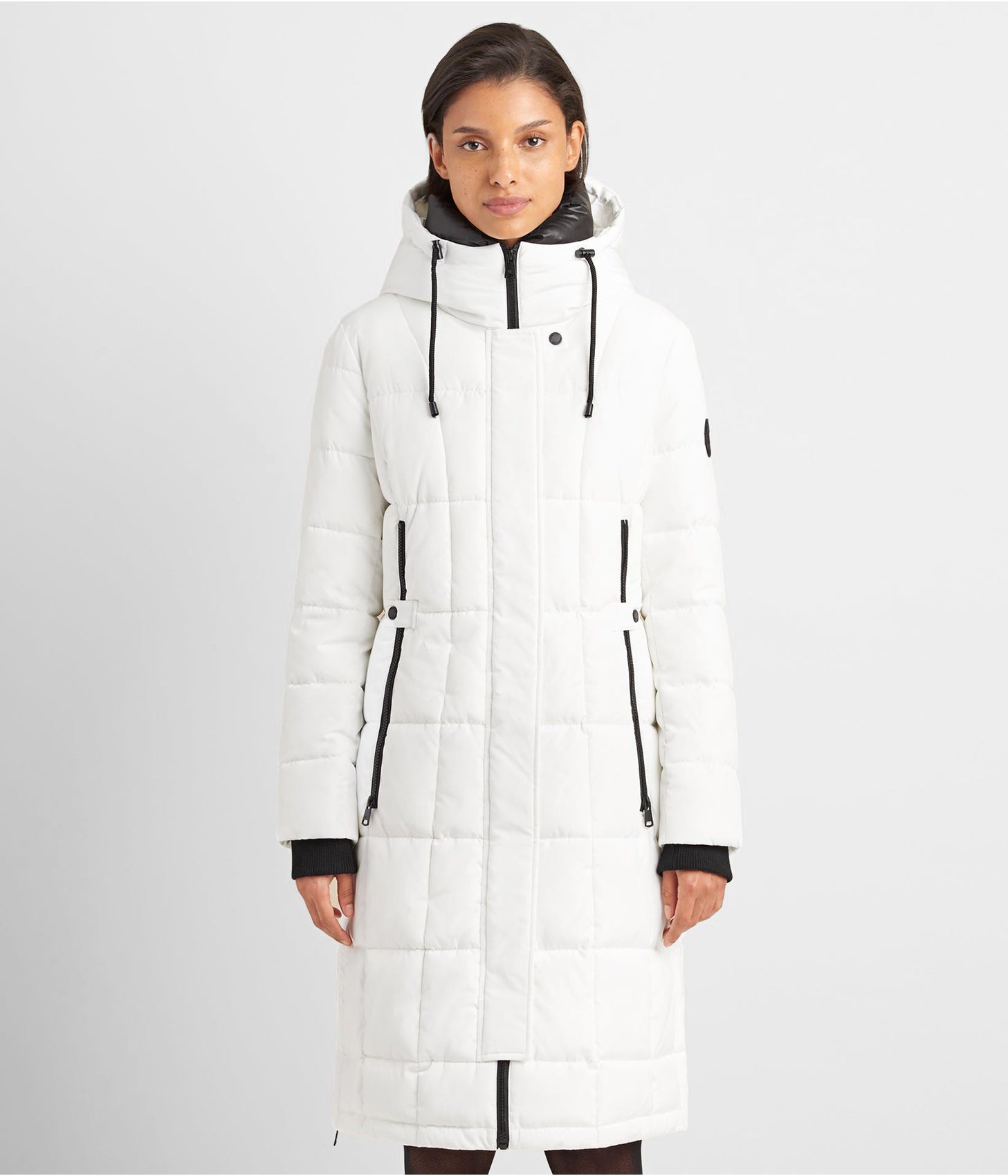 Women's Puffer Trench Coat In White