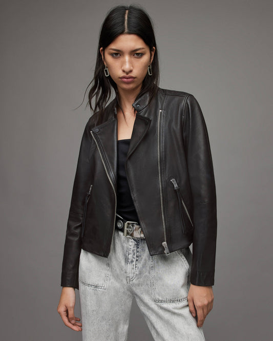 Iconic Women's Black Classic Leather Biker Jacket