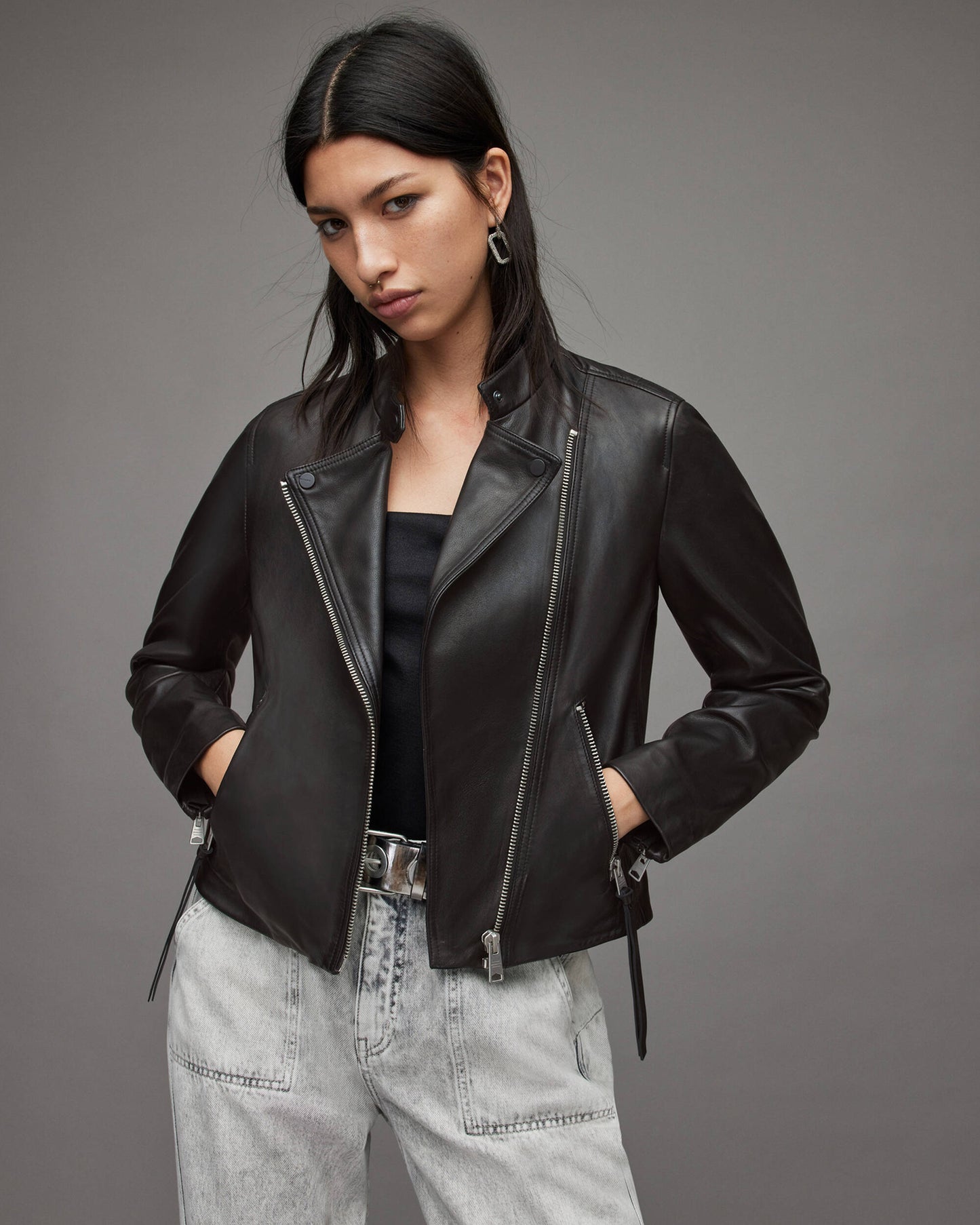 Iconic Women's Black Classic Leather Biker Jacket