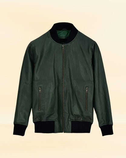 Bradley Cooper Black Leather Bomber Jacket