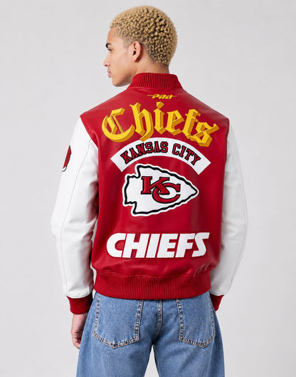Kansas City Chiefs Red Varsity Leather Jacket