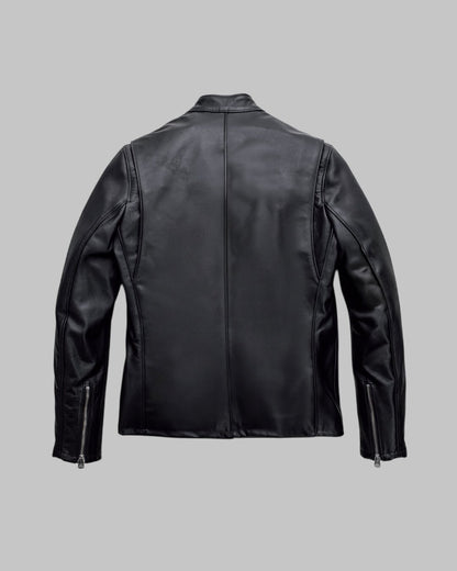Men Stylish Cowhide Cafe Racer Leather Jacket