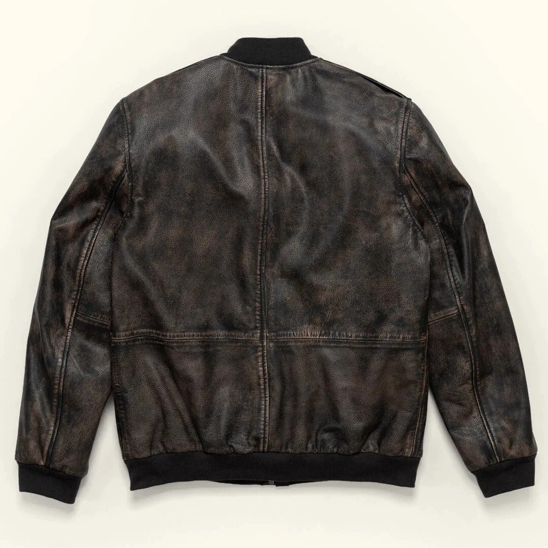 Men's B3 Pilot Black Sheepskin Leather Bomber Jacket