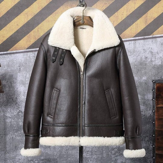 Men's Classic Grey Shearling B3 Bomber Jacket