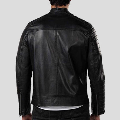 Men's Elon Black Motorcycle Leather Jacket