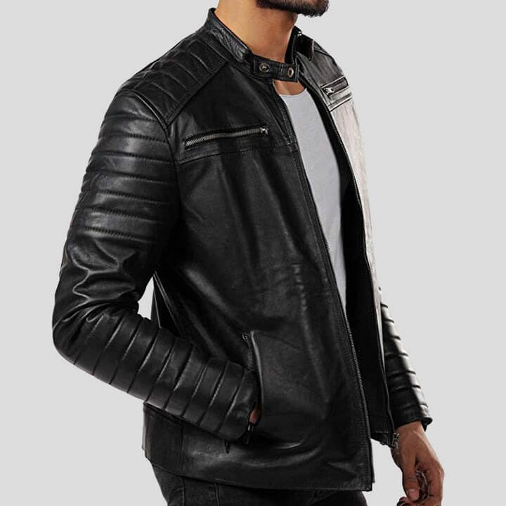 Men's Elon Black Motorcycle Leather Jacket