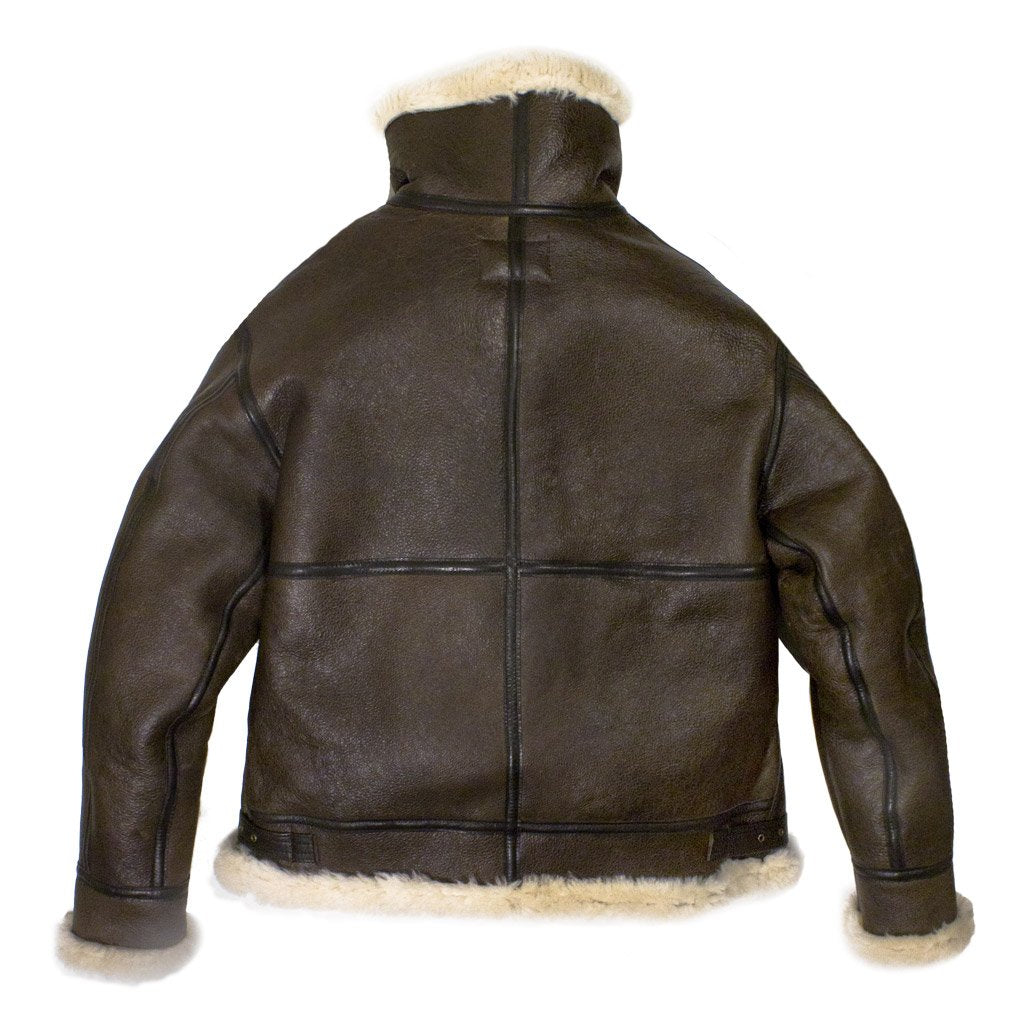 Men's Brown B-3 Bomber Genuine Leather Jacket, TopGuruJackets