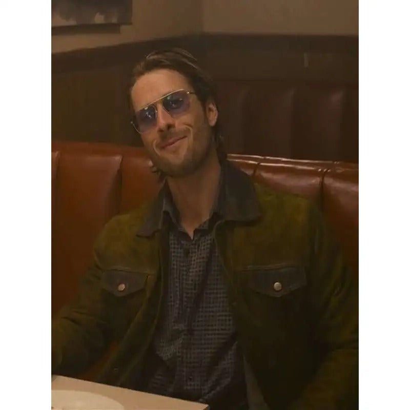 Glen Powell's Hit Man Leather Jacket