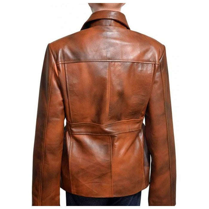 Stylish Jennifer Lawrence Brown Jacket from "The Hunger Games"