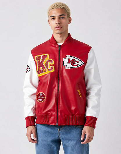 Kansas City Chiefs Red Varsity Leather Jacket
