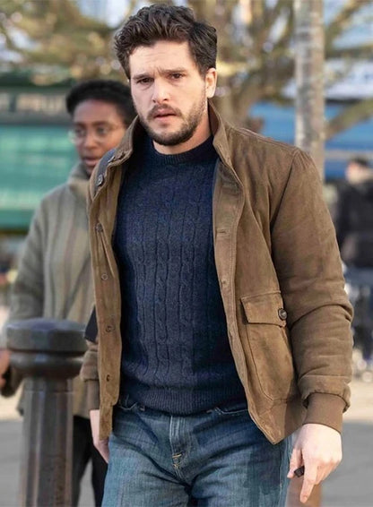 Kit Harington Eternals Brown Suede Jacket