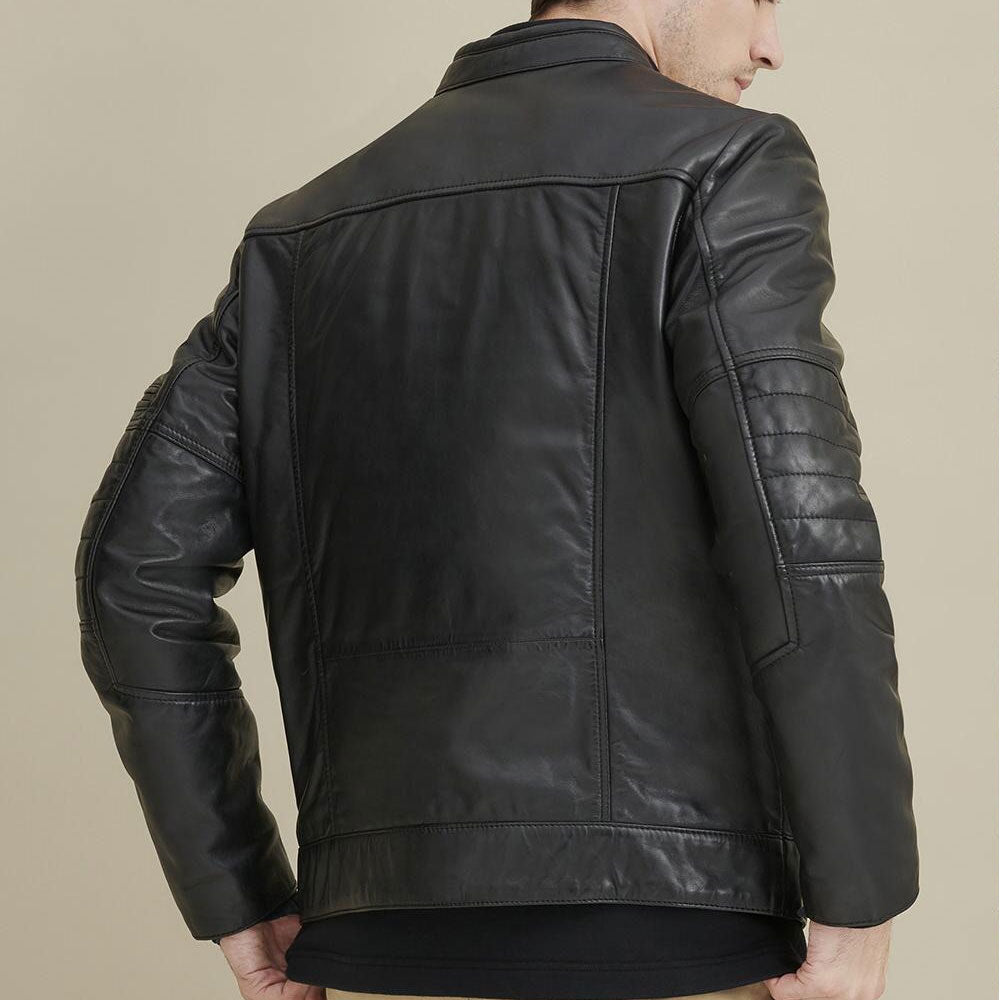 Men's Moto Biker Leather Jacket