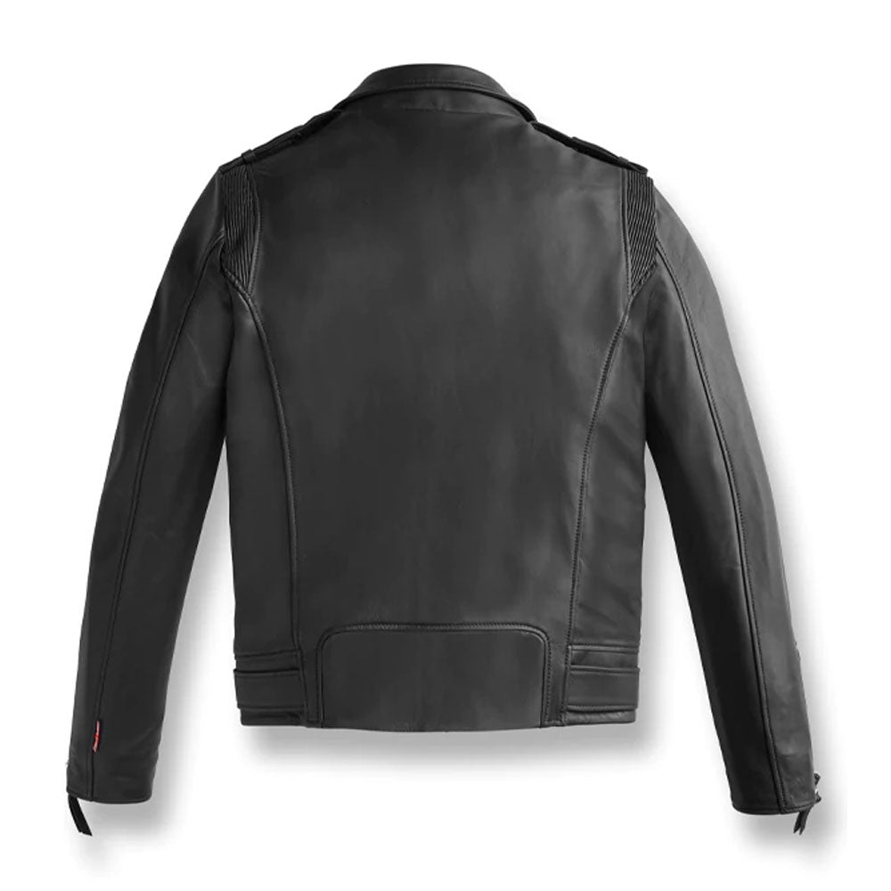 Men's Classic Black Biker Leather Jacket