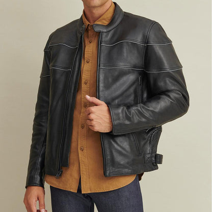 Men's Leather Rider Jacket with Thinsulate™ Lining