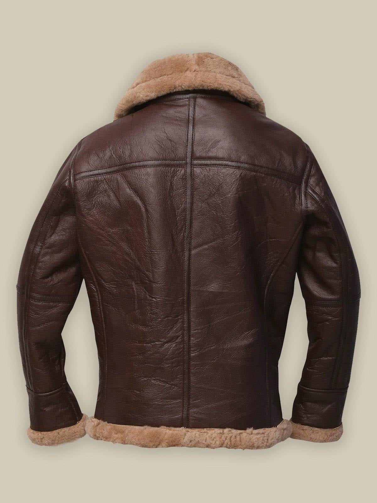 Men's Brown Sheepskin Bomber Leather Jacket