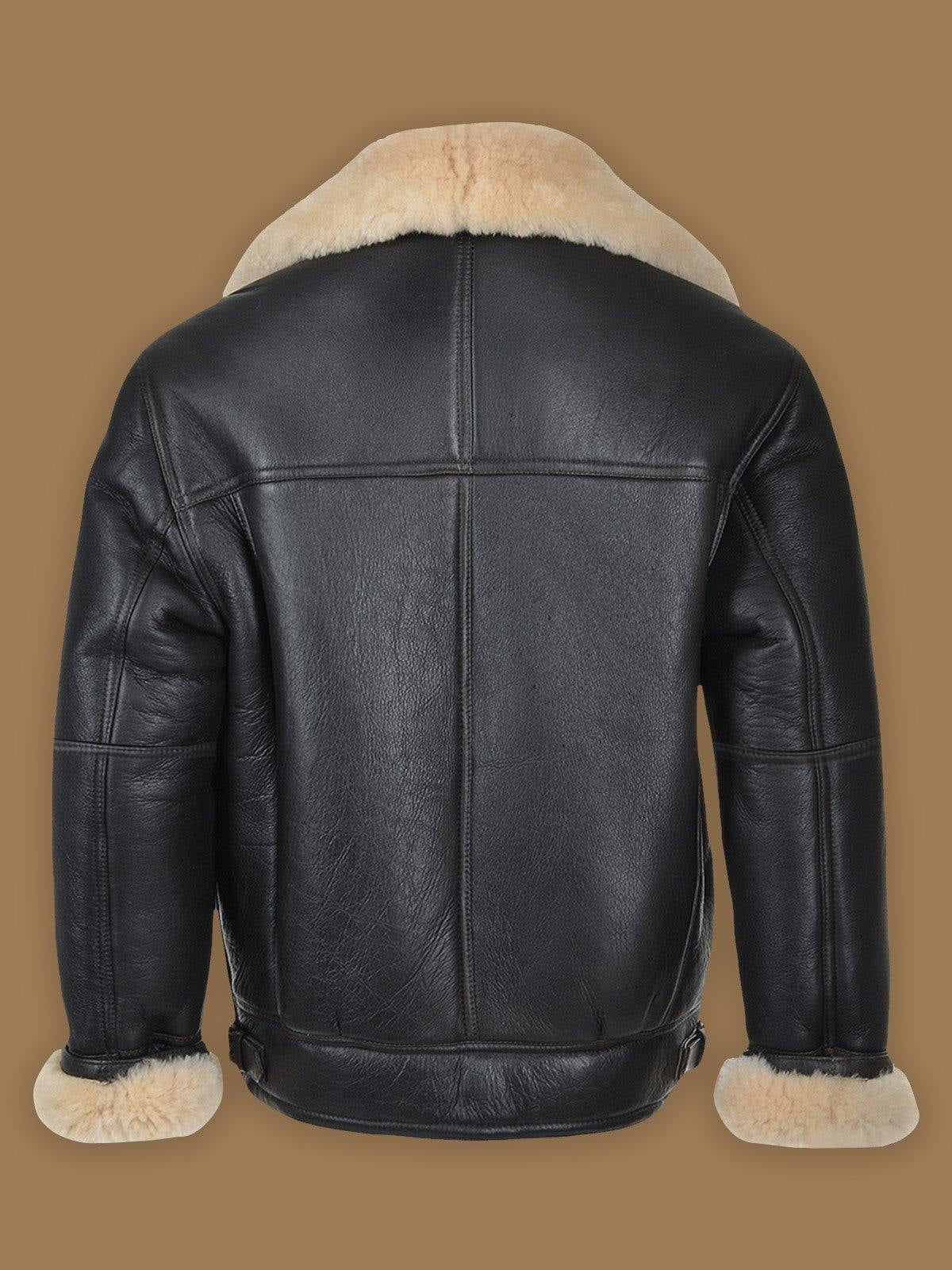 Men's Black B3 Shearling Bomber Leather Jacket