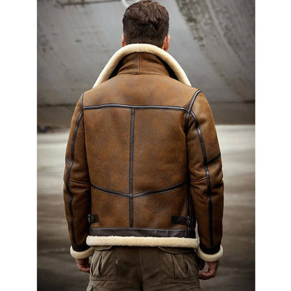 Men's 2022 B6 RAF Flight Shearling Sheepskin Leather Jacket