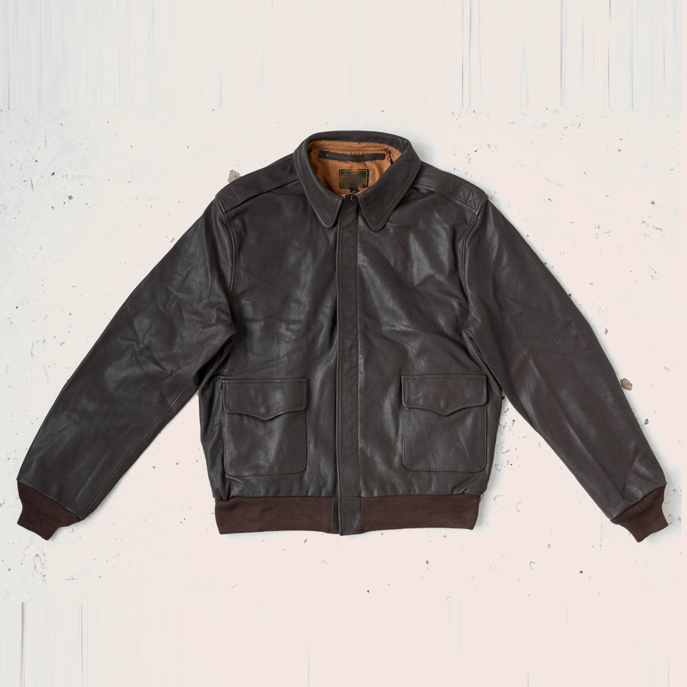 Men Horseskin Brown A2 Flying Leather Bomber Jacket