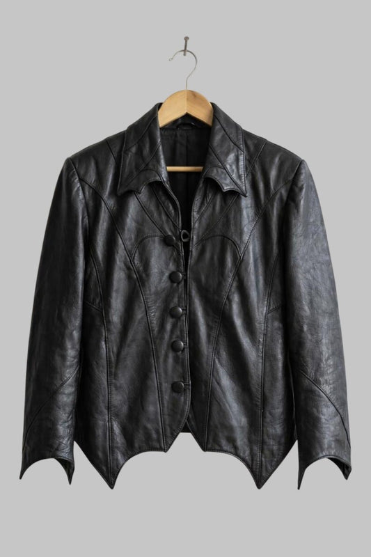 Men Black Batman Style Gothic Leather Jacket