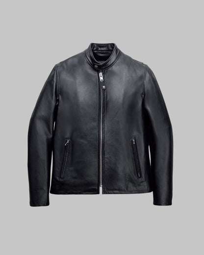 Men Stylish Cowhide Cafe Racer Leather Jacket