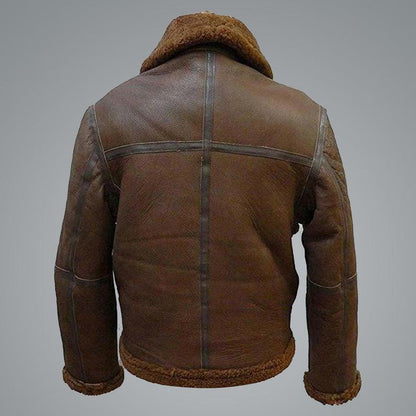 Men's B3 Aviator RAF Shearling Flight Brown Bomber Leather Jacket