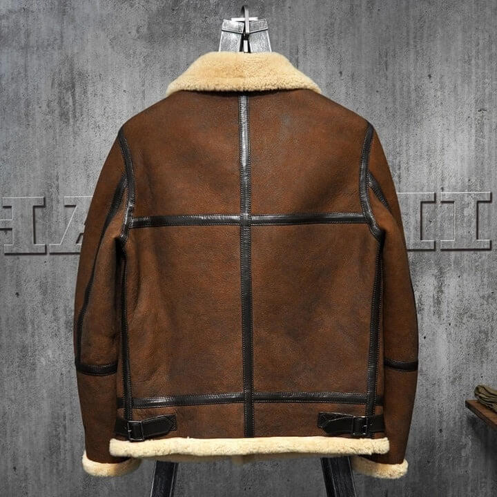 Men's Classic B3 Shearling Dark Brown Leather Jacket