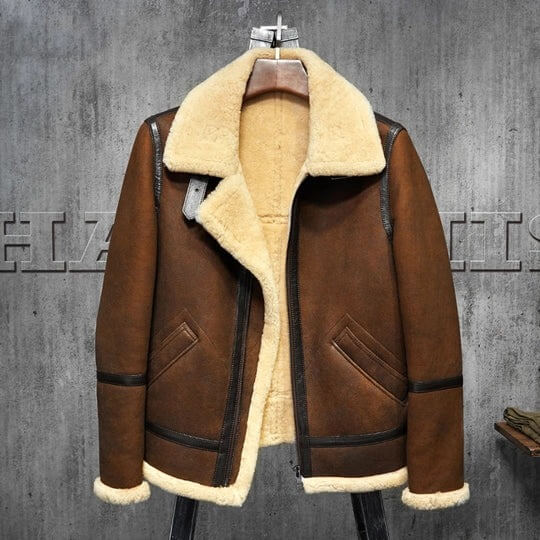 Men's Classic B3 Shearling Dark Brown Leather Jacket