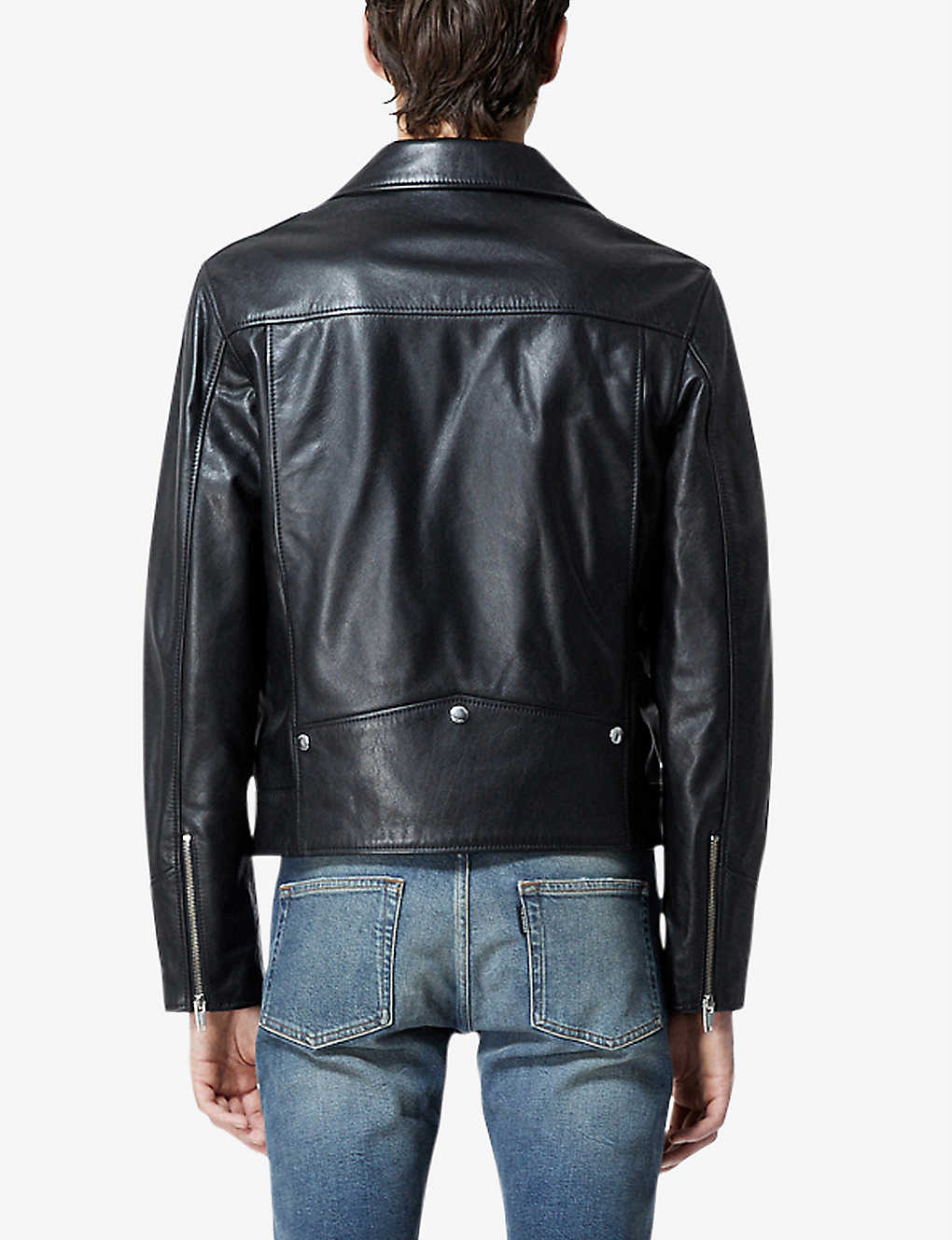 Classic Men’s Black Leather Biker Jacket