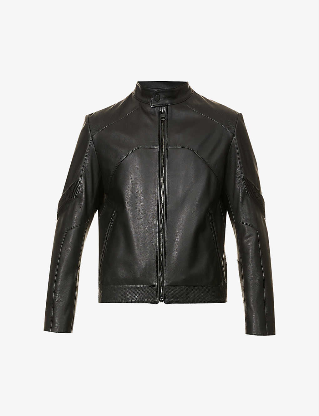 Men's Black Leather Perforated Biker Jacket - Cool and Comfortable