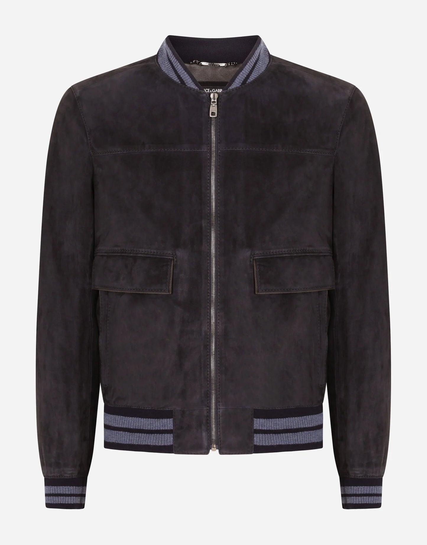 Men's Black Suede Leather Bomber jacket