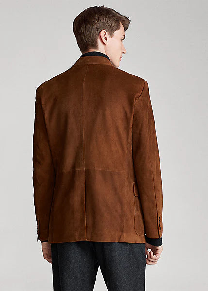  Men’s Tan Brown Suede Leather Blazer - Timeless Sophistication and Versatile Style