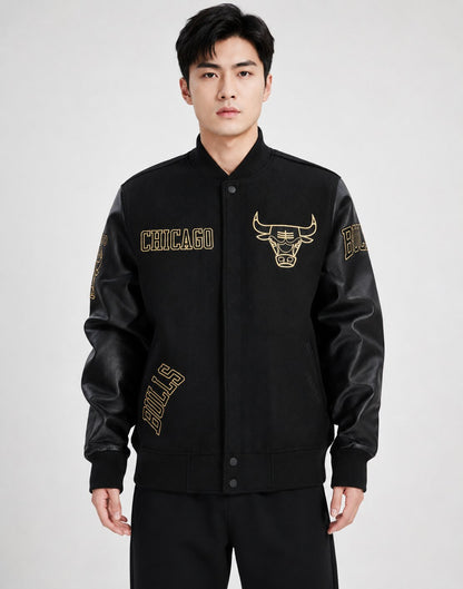 Men’s Chicago Bulls Black Varsity Jacket